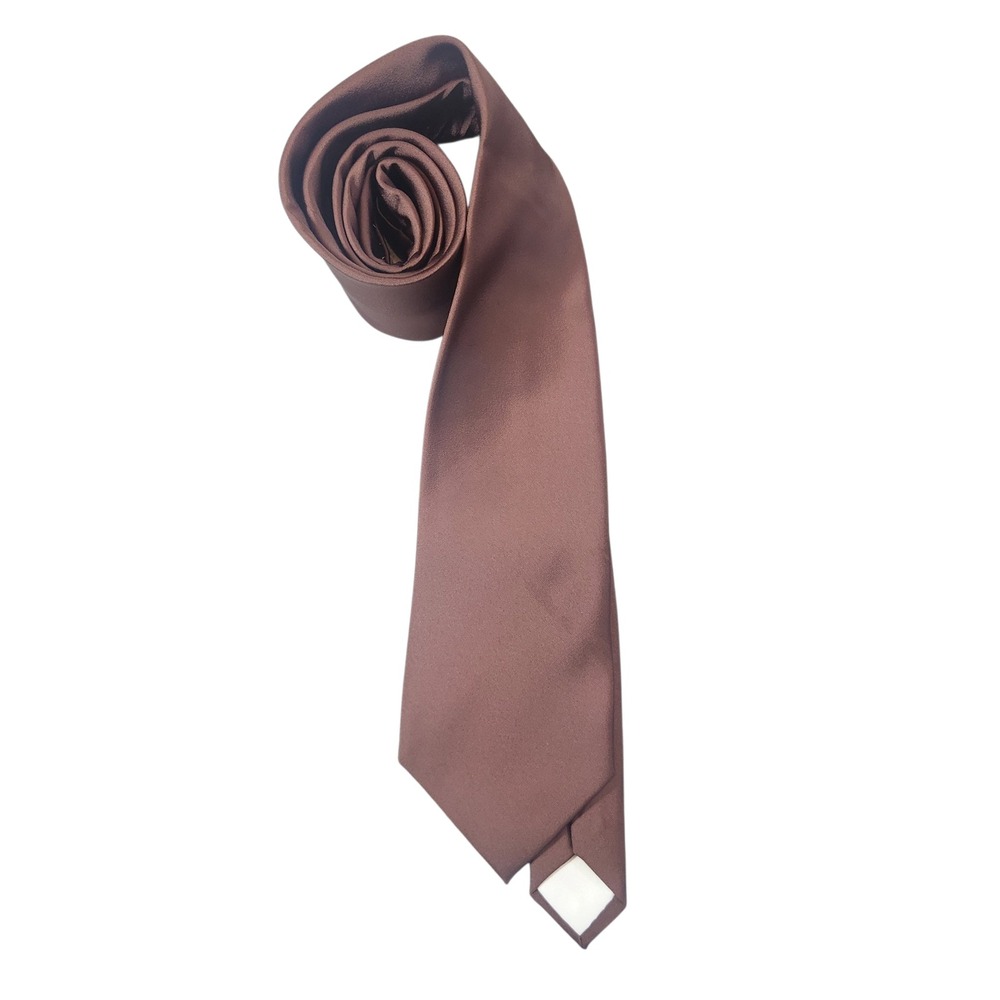 Azazie Necktie Mens OS Brown Solid Classic Matte Formal Wedding Tie